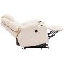 Mcombo Electric Power Lift Recliner Chair Sofa with Massage and Heat for Elderly, 3 Positions, 2 Side Pockets and Cup Holders, USB Ports, Faux Leather 7040 (Medium, Creme White)