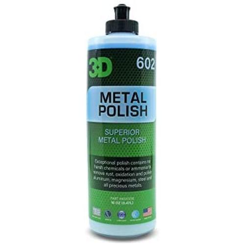 3D Metal Polish - Heavy Duty Multi-Purpose Metal Polish & Aluminum Restorer, Cleaner & Protectant of Dull, Oxidized & Tarnished Metal, Diamond Plates, Brass, Silver, Chrome, Gold, and Copper 16oz.