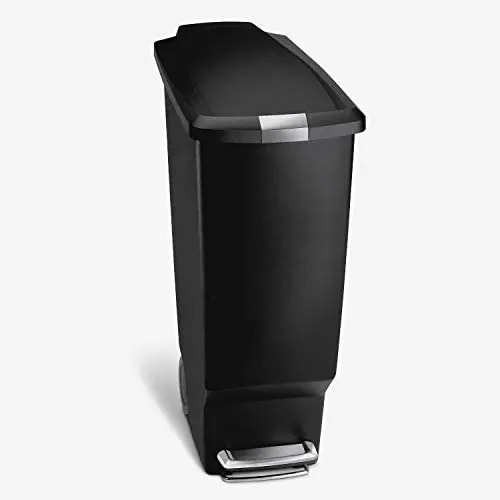 simplehuman Slim Kitchen Step trash can, 40 Liter, Black