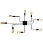 mirrea Modern Industrial Semi-Flush Mount Metal Ceiling Lighting for Rectangular Room 8 Lights (Black Painted)