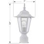 Gruenlich Outdoor Post Lighting Fixture with One E26 Medium Base Max 60W, Metal Housing Plus Glass, Bulb Not Included (White Finish)