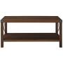 Walker Edison Sedalia Modern Farmhouse Metal X Coffee Table, 40 Inch, Dark Walnut