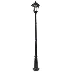 GAMA SONIC Windsor Bulb Solar Lamp Post, Outdoor LED Solar In Ground Light, Black (GS-99B-S)