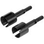 Dilwe 2Pcs RC Car Wheel Axle, Aluminum Alloy Metal Wheel Axle for HIMOTO E10MTL/E10MT/E10BP 1/10 Scale RC Car Spare Part Accessory(Black )