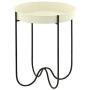 Outdoor Patio Side Table H Potter for Porch Deck Balcony Terrace Indoor Living Room Kitchen White Cream Small Spaces Removable Round Metal Tray Quick Folding End Tables for Coffee Drinks or Appetizers