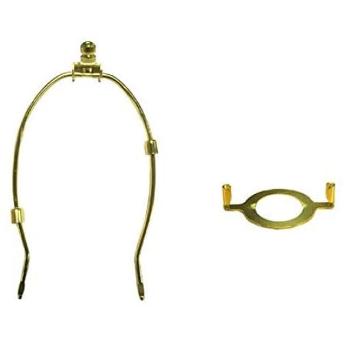 TooToo Star Lamp Shade Harp Holder and Light Base UNO Fitter Adapter Converter Finial Set, Detachable Parts (Brass, E27 Adapter, 8 inch)