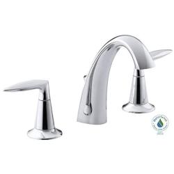 KOHLER Alteo 2-Handle Widespread Bathroom Faucet with Metal Drain Assembly in Polished Chrome, K-45102-4-CP