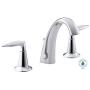 KOHLER Alteo 2-Handle Widespread Bathroom Faucet with Metal Drain Assembly in Polished Chrome, K-45102-4-CP