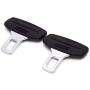 2-Pack Car Seat Belt Clip, Car Seat Belt Silencer Metal Tongue, Seat Safety Belt Buckle Auto Metal Seat, Universal for Most Vehicle-Black