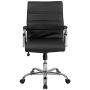 Flash Furniture Mid-Back Black LeatherSoft Executive Swivel Office Chair with Chrome Base and Arms