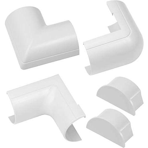 D-Line Cable Raceway Accessories | Join Multiple Channels of D-Line Cord Covers | Connector Multipack (Maxi (Large), White)
