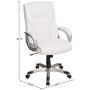 Amazon Basics High-Back Executive, Swivel, Adjustable Office Desk Chair with Casters, White Bonded Leather