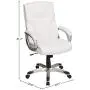 Amazon Basics High-Back Executive, Swivel, Adjustable Office Desk Chair with Casters, White Bonded Leather Amazon Basics High-Back Executive, Swivel, Adjustable Office Desk Chair with Casters, White Bonded Leather