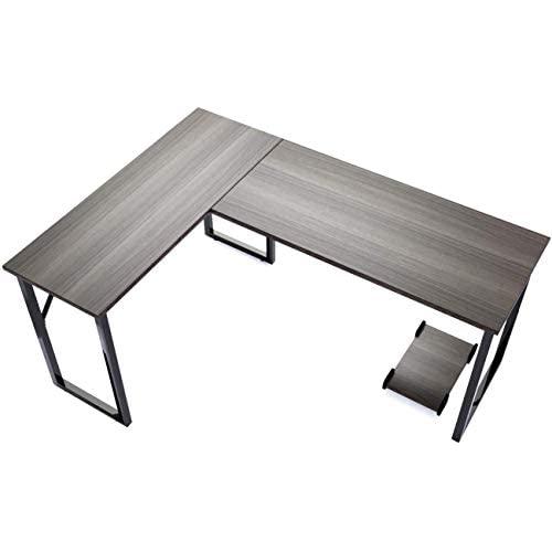 Modern L-Shaped Corner Desk Computer Desk Gaming Office PC Table, Sturdy Simple Industrial Style Home Office Writing Workstation Steel Modern L-Shaped Corner Desk Computer Desk Gaming Office PC Table, Sturdy Simple Industrial Style Home Office Writing Workstation Steel