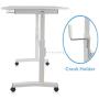 Atlantic Crank Adjustable Height Desk - Sit or Stand at This Large Workspace, Heavy Gauge Steel Frame in White Atlantic Crank Adjustable Height Desk - Sit or Stand at This Large Workspace, Heavy Gauge Steel Frame in White
