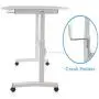 Atlantic Crank Adjustable Height Desk - Sit or Stand at This Large Workspace, Heavy Gauge Steel Frame in White