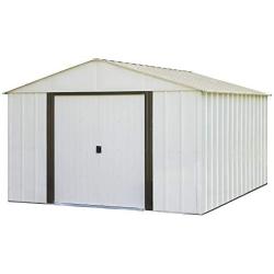 Arrow AR1012-C1 Arlington Steel, Eggshell/Coffee Trim, 10 x 12 ft. Storage Shed