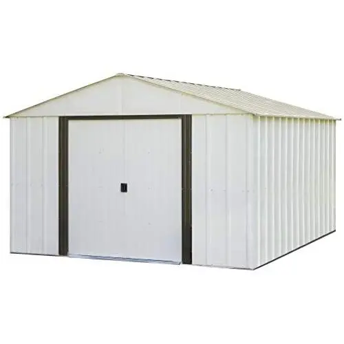 Arrow AR1012-C1 Arlington Steel, Eggshell/Coffee Trim, 10 x 12 ft. Storage Shed