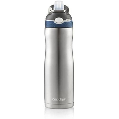 Contigo Autospout Straw Ashland Chill Vacuum-Insulated Stainless Steel Water Bottle, 20 oz., Monaco Contigo Autospout Straw Ashland Chill Vacuum-Insulated Stainless Steel Water Bottle, 20 oz., Monaco