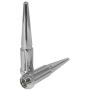 Wheel Accessories Parts Set of 24 Chrome Spiked Solid Metal Lug Nuts M14x1.5 Thread 4.4 Inch Tall Closed End Bulge Acorn Spike Lug Nut 1 Long Socket Key