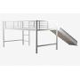 DHP Junior Twin Metal Loft Bed with Slide, Multifunctional Design, White with White Slide