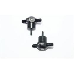 GPM for Traxxas Unlimited Desert Racer 4X4 (#85076-4) Upgrade Parts Aluminum Spare Tire Locking - 2Pc Set Black