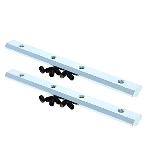 MroMax 40 Series Aluminum Profile Straight Line Connector 7.09'' x 0.79''x 0.39''(L x W x T),for T Slot Aluminum Extrusion Profile Connect Parts, Silver 2Pcs(with Set Screw)