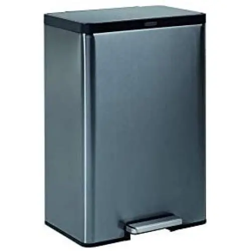 Rubbermaid Elite Stainless Steel Metal Step-On Trash Can for Home and Kitchen, 12 Gallon, Charcoal Rubbermaid Elite Stainless Steel Metal Step-On Trash Can for Home and Kitchen, 12 Gallon, Charcoal