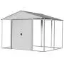 Arrow 10 x 8 Ironwood Galvanized Steel and Wood Panel Hybrid Outdoor Shed Kit, 10 x 8, Cream