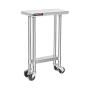 DuraSteel Stainless Steel Work Table 24'' x 12'' x 34'' Height w/ 4 Caster Wheels - Food Prep Commercial Grade Worktable - NSF Certified - Good For Restaurant, Business, Warehouse, Home, Kitchen, Garage