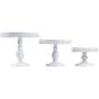 VILAVITA Set of 3 Cake Stands Round Cupcake Stands Metal Dessert Display Cake Stand, White