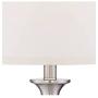 Blair Modern Table Lamps Set of 2 Brushed Steel Metal White Drum Shade for Living Room Family Bedroom Bedside Nightstand - Regency Hill