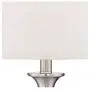 Blair Modern Table Lamps Set of 2 Brushed Steel Metal White Drum Shade for Living Room Family Bedroom Bedside Nightstand - Regency Hill Blair Modern Table Lamps Set of 2 Brushed Steel Metal White Drum Shade for Living Room Family Bedroom Bedside Nightstand - Regency Hill