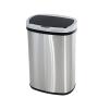 13 Gallon Touch-Free Automatic Stainless-Steel Trash Can Garbage Can Metal Trash Bin with Lid for Kitchen Living Room Office Bathroom, Electronic Touchless Motion Sensor Automatic Closure & Opening