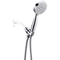 All Metal 3-Spray Hand Held Shower Head with Hose and Holder, Chrome | 2.5 GPM High Flow Handheld Showerhead | Select from Wide, Massage, and Mist Sprays