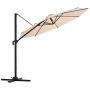 Wikiwiki Offset Cantilever Umbrella 10ft Patio Umbrella Outdoor Hanging Umbrellas - 360 Degree Rotation with Integrated Lifting System and Cross Base
