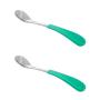 Avanchy Stainless Steel Infant Spoons - First Stage Spoons - 4 Months and Older - Baby Led Weaning - Stainless Steel Utensils - 6'' x 0.9'' (Green)