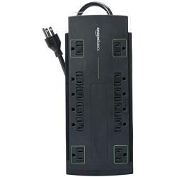 Amazon Basics 12-Outlet Power Strip Surge Protector | 4,320 Joule, 8-Foot Cord