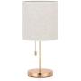 HAITRAL Bedside Table Lamp - Nightstand Lamp, Modern Desk Lamp for Bedroom, Office, College Dorm with Metal Base Fabric Lamp Shade - Gold