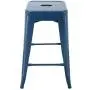 Brage Living 24'' Barstools Backless Metal Barstool Indoor-Oudoor Counter Height Stool with Square Seat (2, Indigo Blue) BR1871023-2