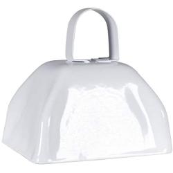 Metal Cowbells with Handles 3 inch Novelty Noise Maker - 12 Pack (White)