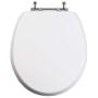 TOPSEAT TinyHiney Potty Round Toilet Seat, Adult/Child, w/Chromed Metal Hinges (White)