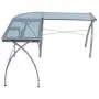 SD STUDIO DESIGNS Futura LS WorkCenter with Tilt Top Adjustable Drafting Table Craft Table Drawing Desk Hobby Table Writing Desk Studio Desk, Silver / Blue Glass SD STUDIO DESIGNS Futura LS WorkCenter with Tilt Top Adjustable Drafting Table Craft Table Drawing Desk Hobby Table Writing Desk Studio Desk, Silver / Blue Glass