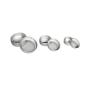 LJY 48 Pieces Round Metal Tins Empty Aluminum Cans Storage Containers Screw Lids with Clear Window, Mixed Sizes