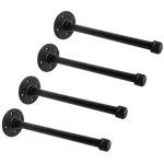 1/2'' Shelf Bracket, Home TZH 4 Pcs Industrial Floating Shelf Bracket Heavy Duty Pipe Bracket Vintage Wall Hanging Decor with Screws for Floating Wood Shelves, 10” Wall Mounted DIY Bracket(4, 10'')