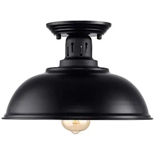 HMVPL Semi Flush Mount Ceiling Light Fixture, Farmhouse Black Close to Ceiling Lighting Industrial Decor Lamp for Kitchen Island Bedroom Living Room Foyer Hallway Entryway Office Closet HMVPL Semi Flush Mount Ceiling Light Fixture, Farmhouse Black Close to Ceiling Lighting Industrial Decor Lamp for Kitchen Island Bedroom Living Room Foyer Hallway Entryway Office Closet