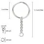 KINGFOREST 100PCS Split Key Ring with Chain 1 inch and Jump Rings with Screw Eye Pins,Split Key Ring with Chain Silver Color Metal Split Key Chain Ring Parts with Open Jump Ring and Connector.