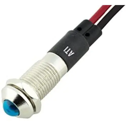 Alpinetech PL8B-B 8mm 5/16'' Blue 12V LED Metal Signal Indicator Pilot Dash Light Alpinetech PL8B-B 8mm 5/16'' Blue 12V LED Metal Signal Indicator Pilot Dash Light