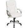 Amazon Basics High-Back Executive, Swivel, Adjustable Office Desk Chair with Casters, White Bonded Leather Amazon Basics High-Back Executive, Swivel, Adjustable Office Desk Chair with Casters, White Bonded Leather
