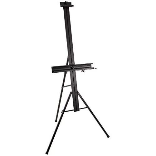 U.S. Art Supply Del Mar 69'' High Aluminum Single Mast Artists Studio Easel and Floor Display Stand - Professional Heavy Duty Adjustable Extra Large Canvas Height Up To 47'' - Palette Holder, Brush Rest